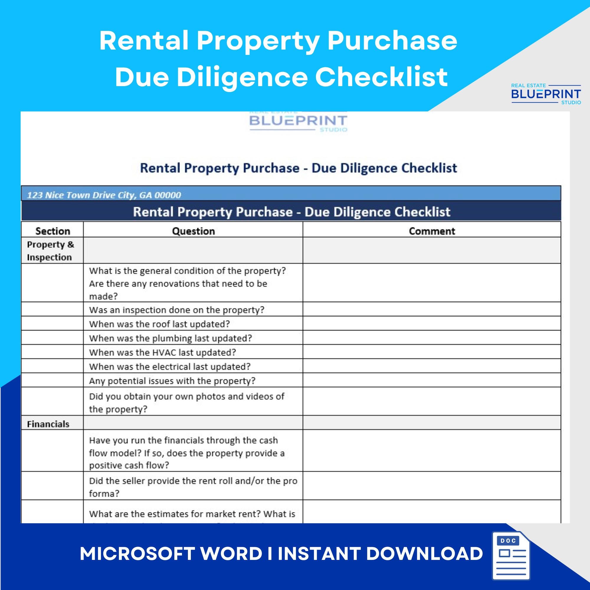 lot buying checklist