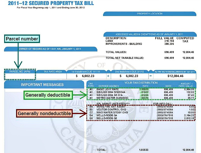 mello roos tax bill