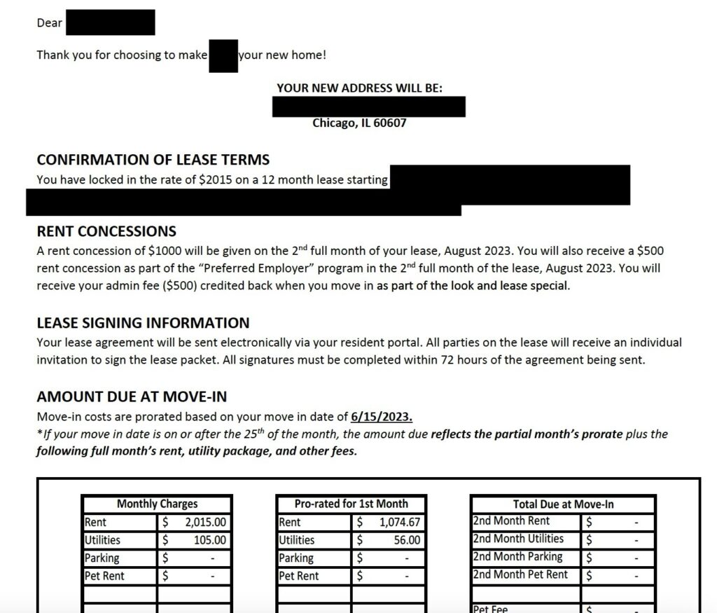 micro apartment lease checklist