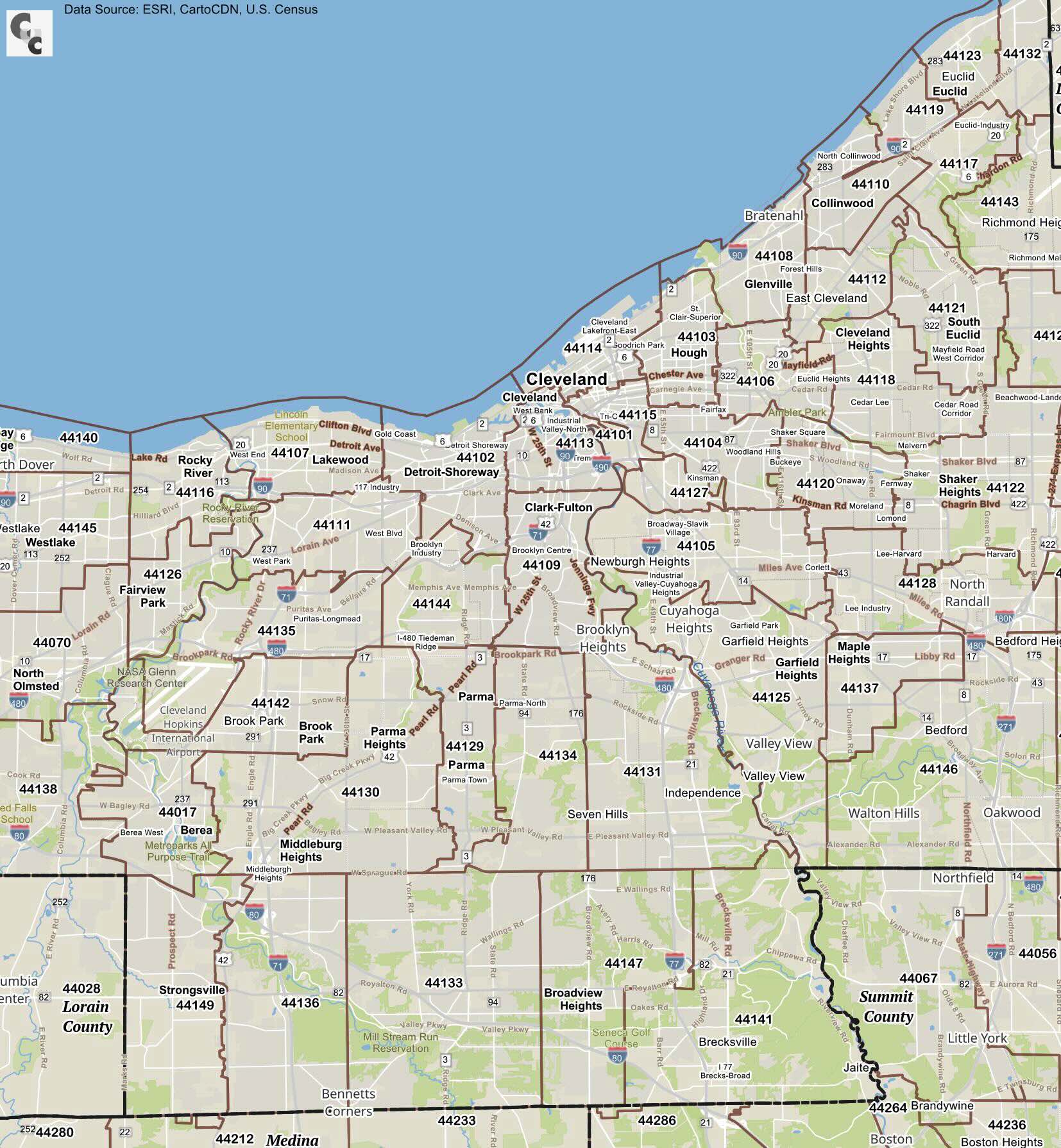 middleburg heights zip code map