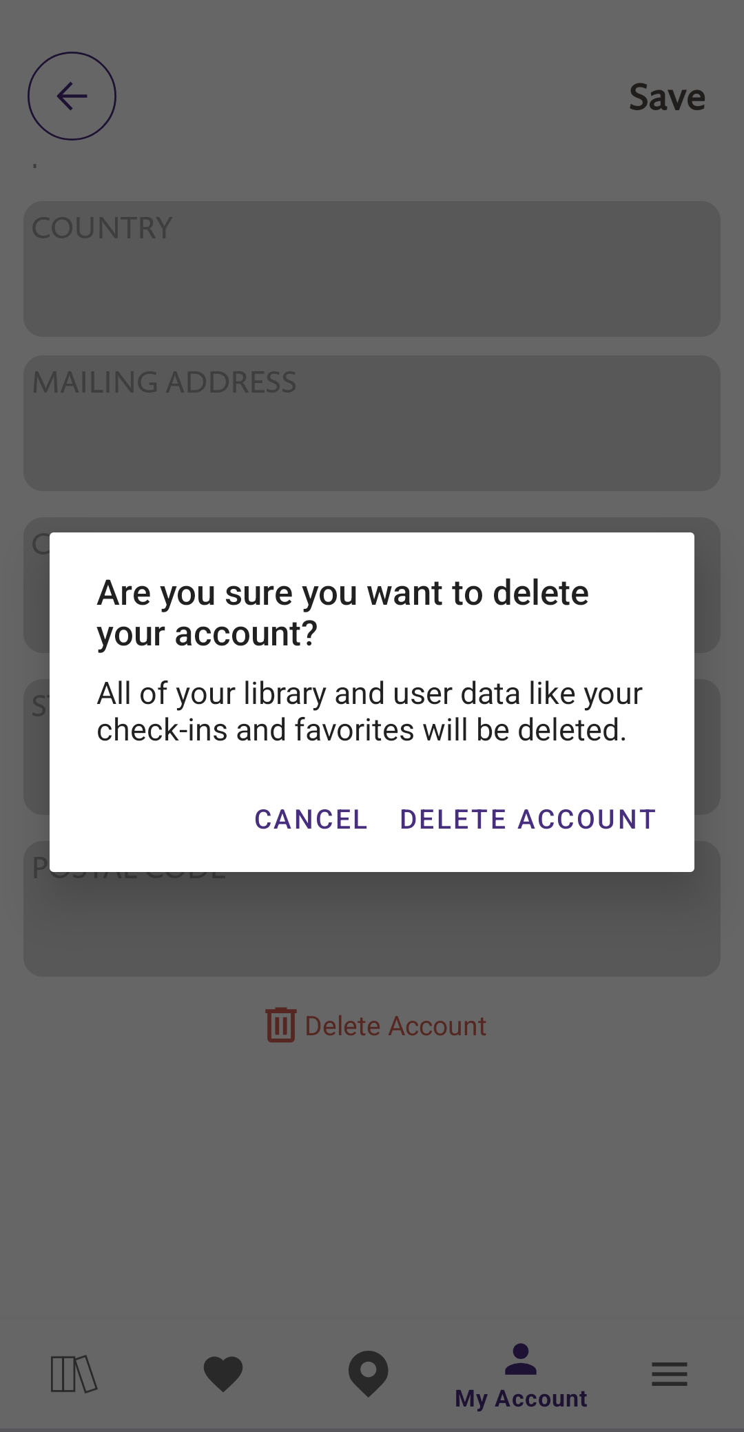 mute delete options