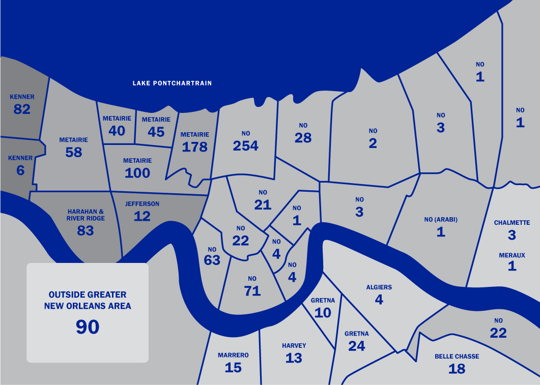 new orleans zip map