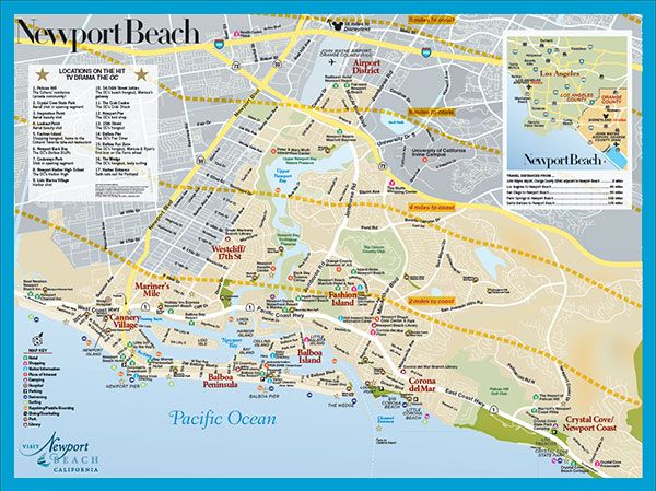 newport beach coastline map