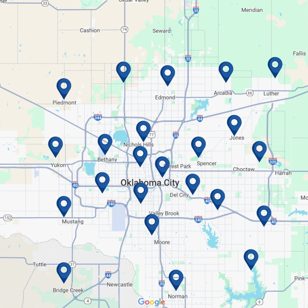 oklahoma city suburbs map
