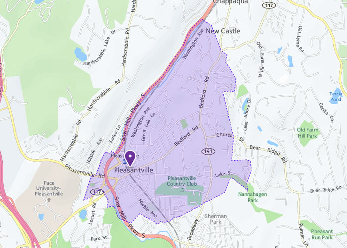 pleasantville zip village map