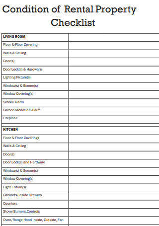 pre-lease checklist