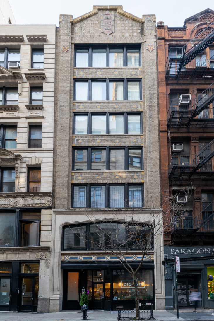 pre-war building facade
