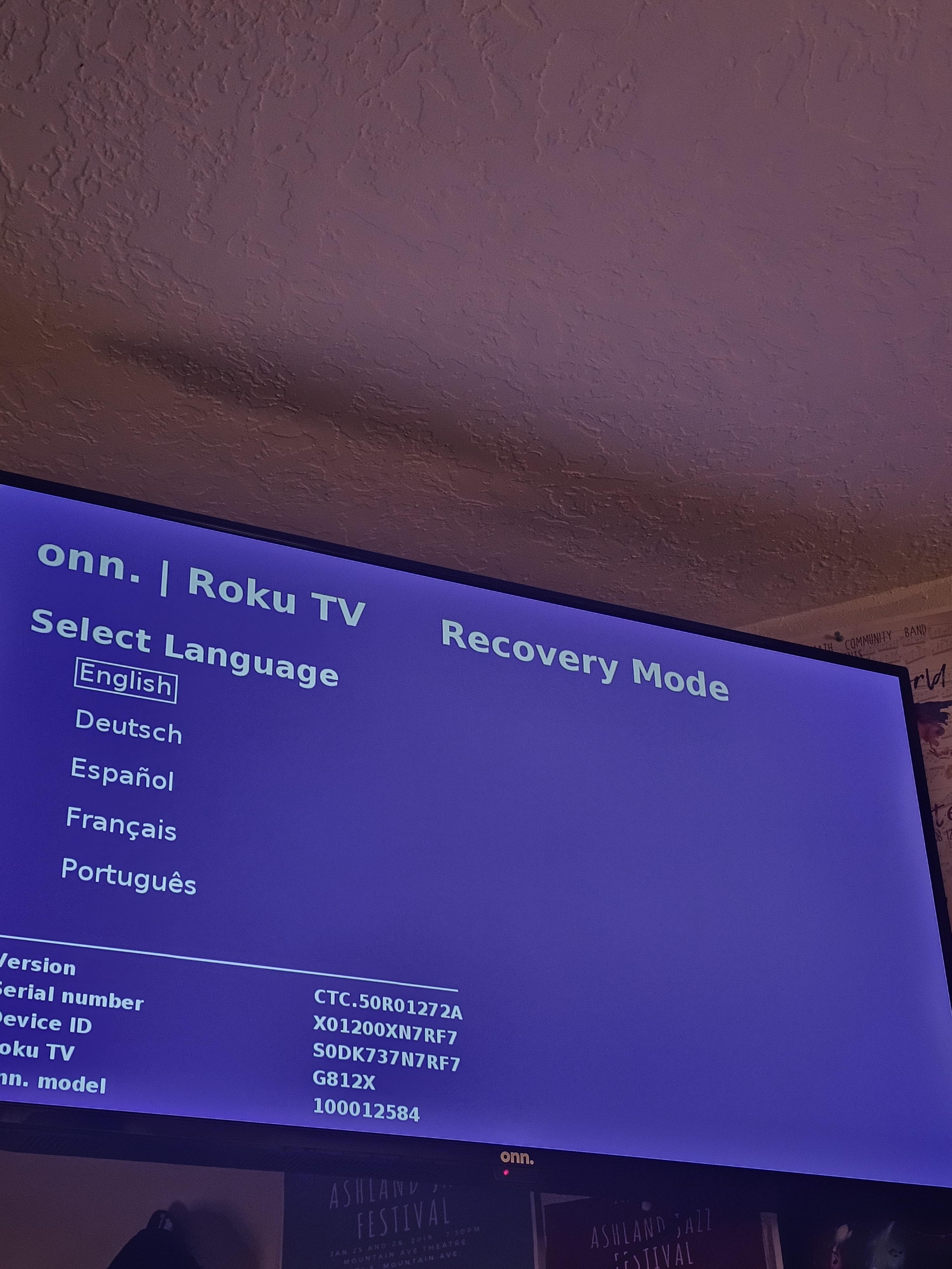 roku recovery mode screen