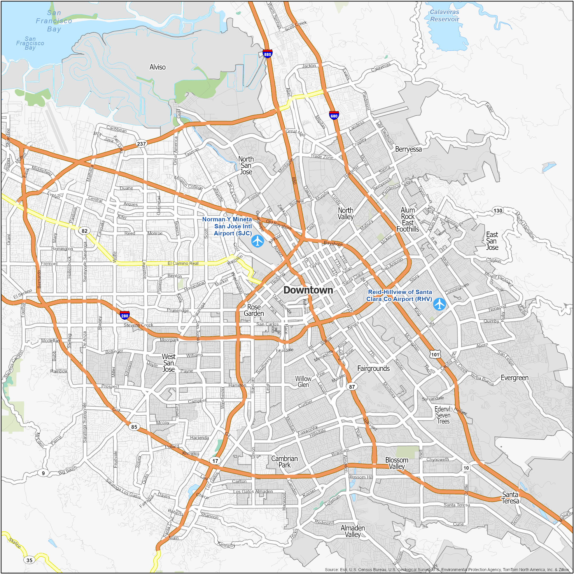 san jose neighborhood map