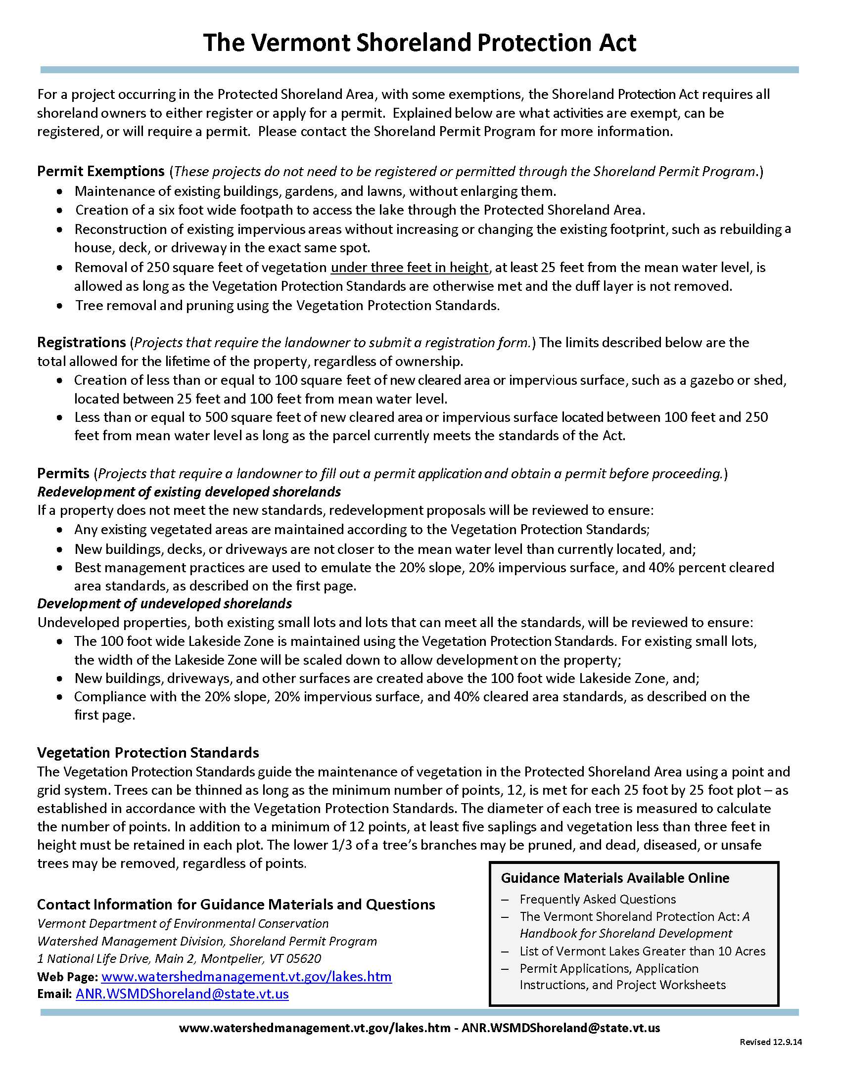 shoreland permit rules