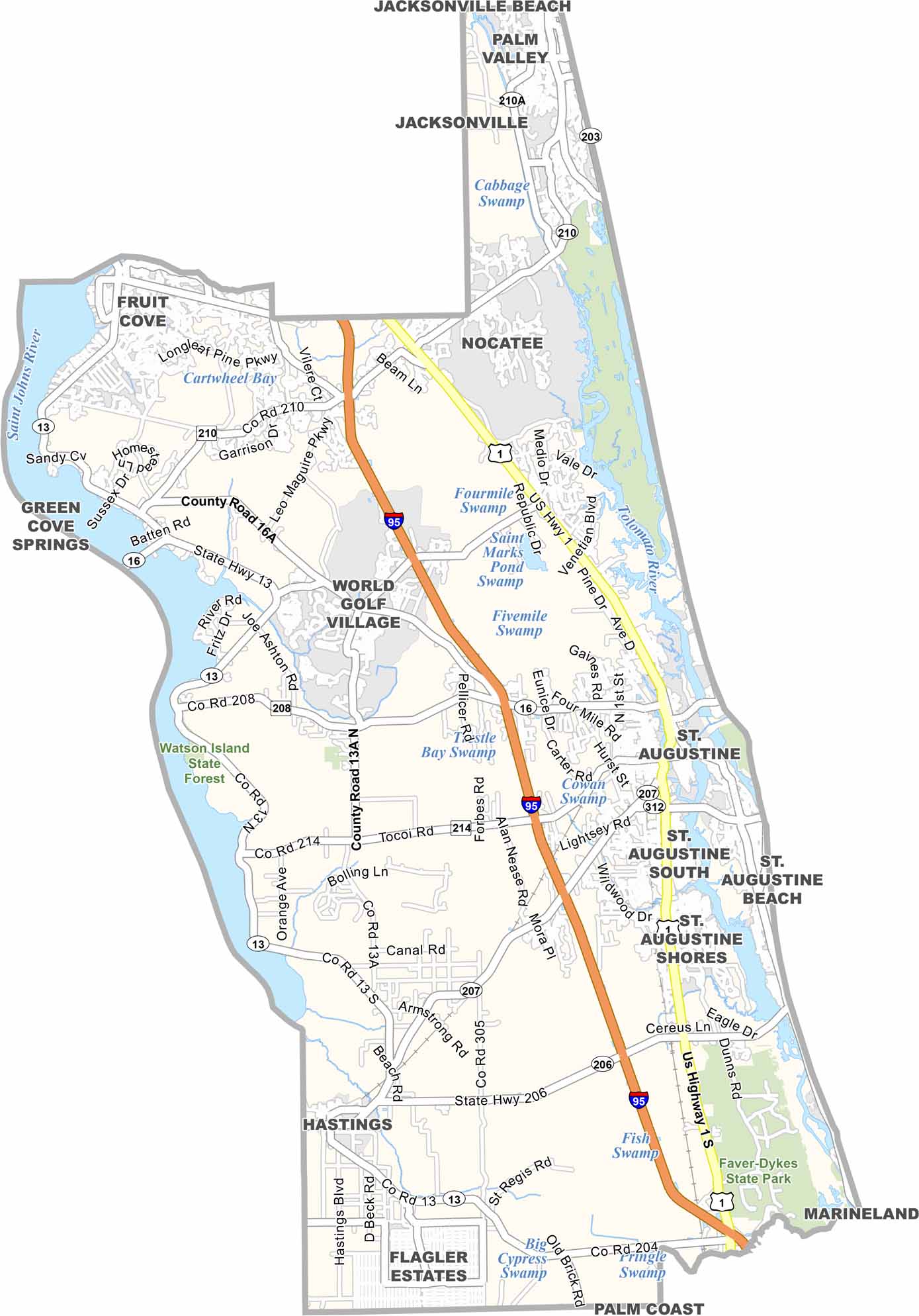 st johns county map