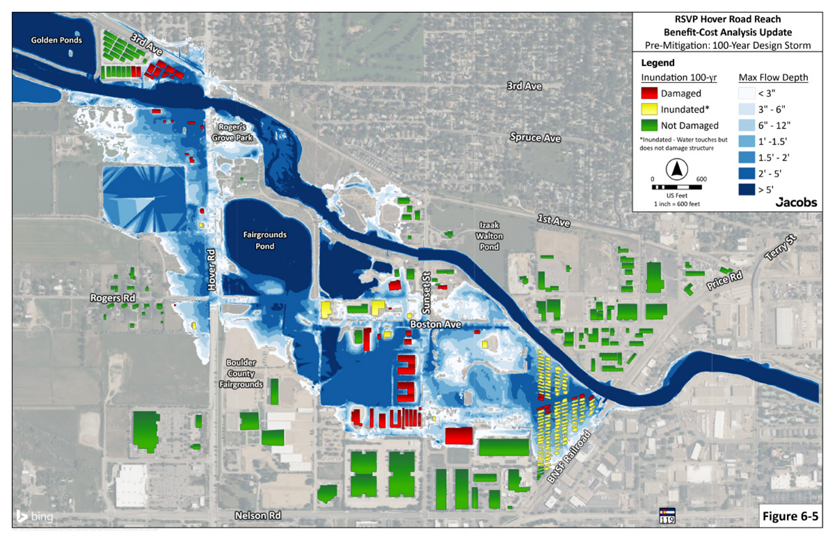 st vrain creek floodplain sign