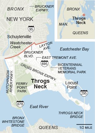 throggs neck lot width