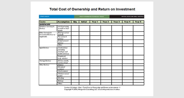 total cost of ownership worksheet