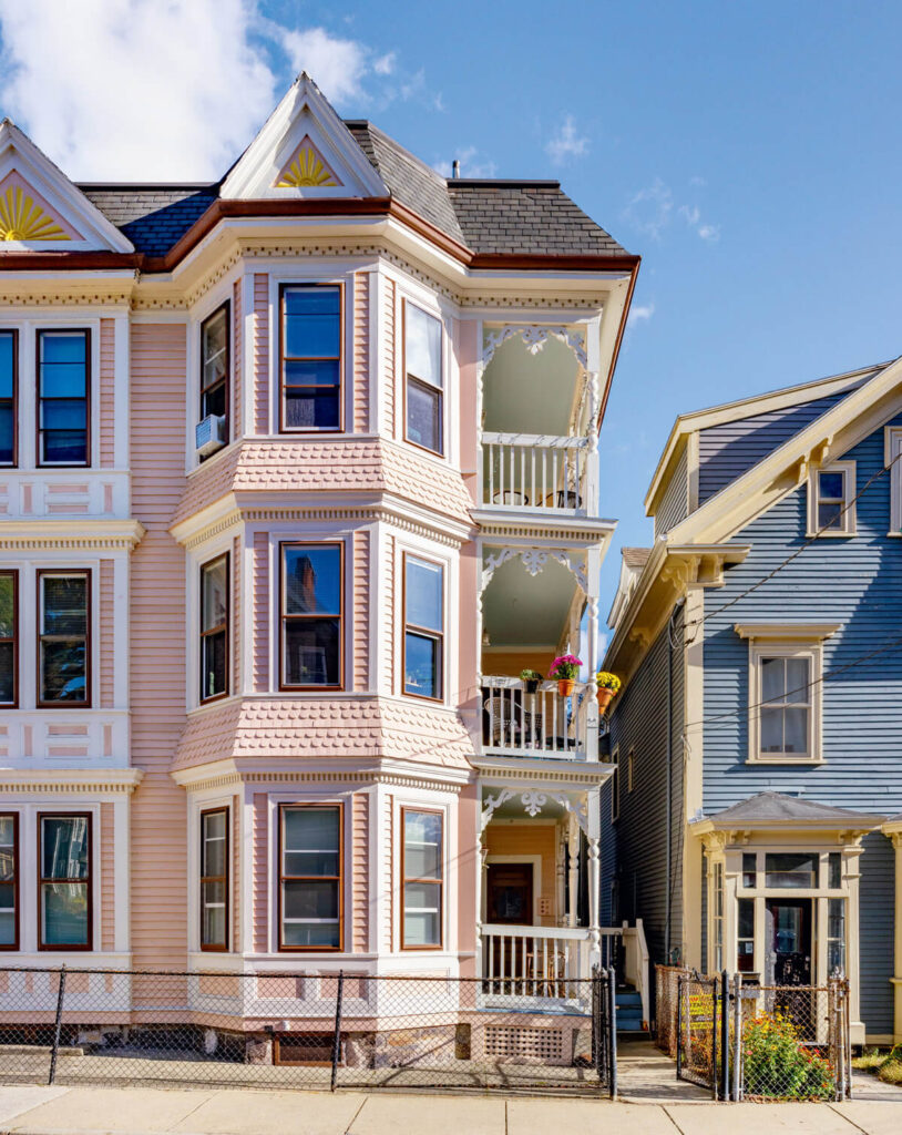 triple-decker Victorian homes