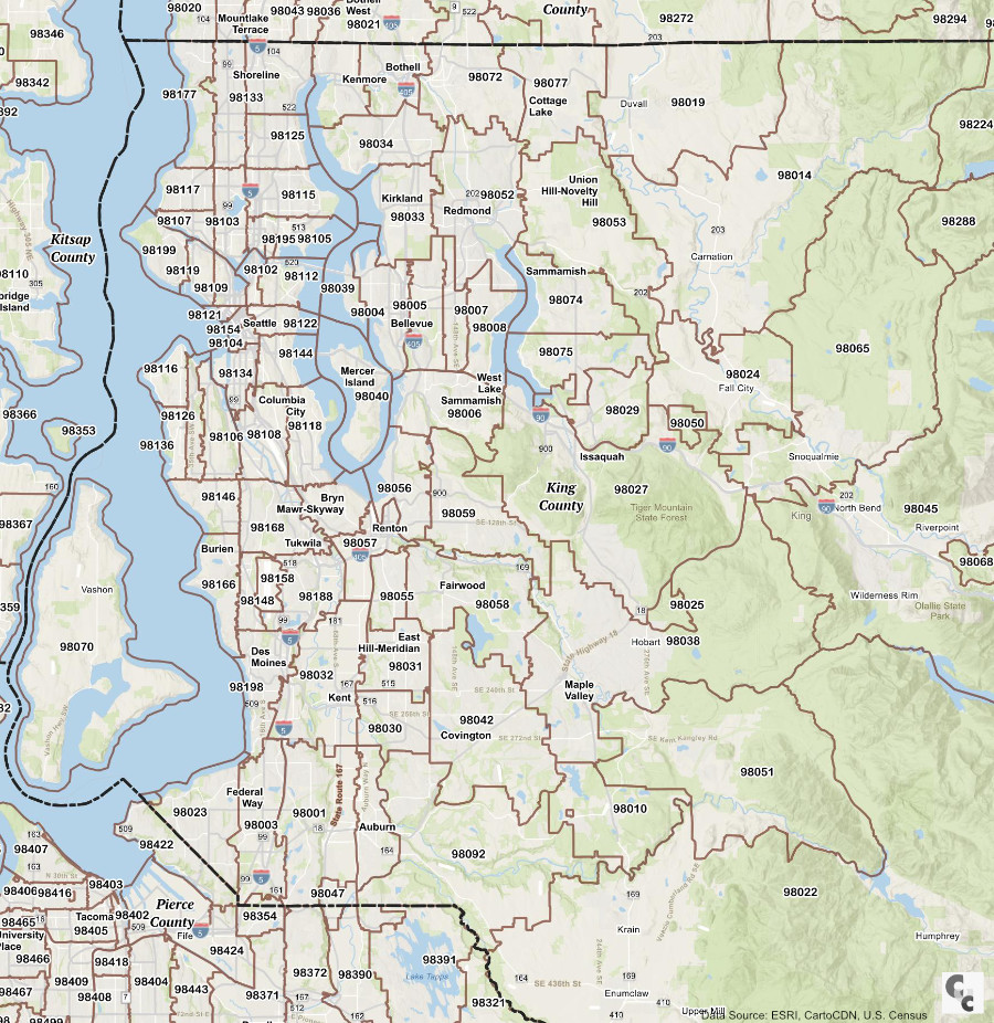 unincorporated King County map