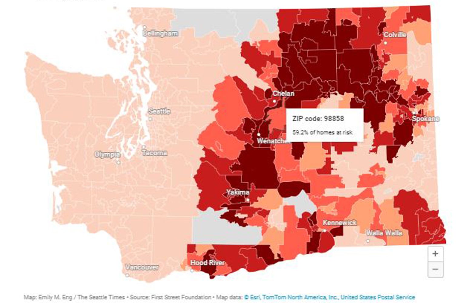 wildfire flood risk map