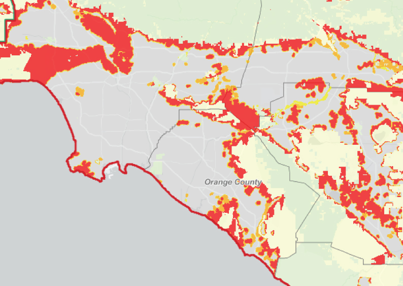 wildfire risk map